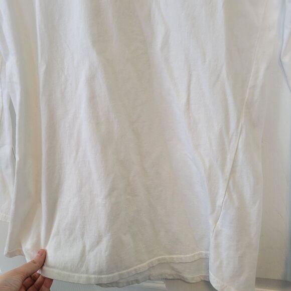 Modcloth White Long Sleeve T-Shirt Size Medium - Picture 6 of 6